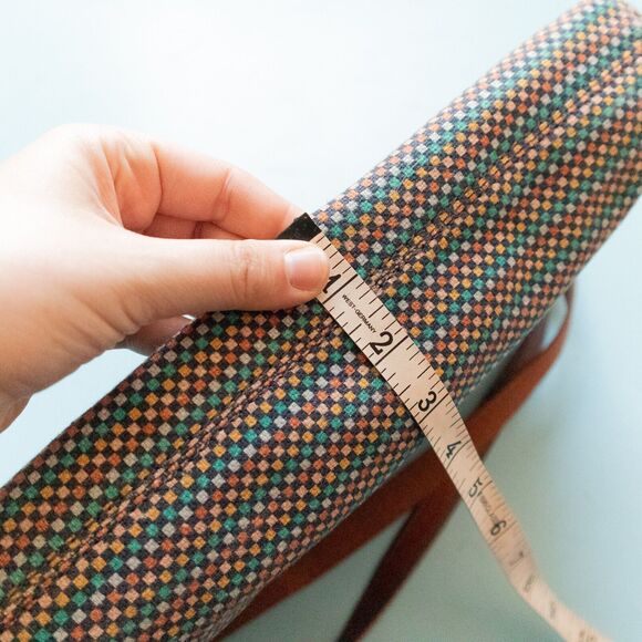 Fossil Kinley Medium Printed Multicolored Woven Knit Leather Crossbody Purse - Picture 9 of 9